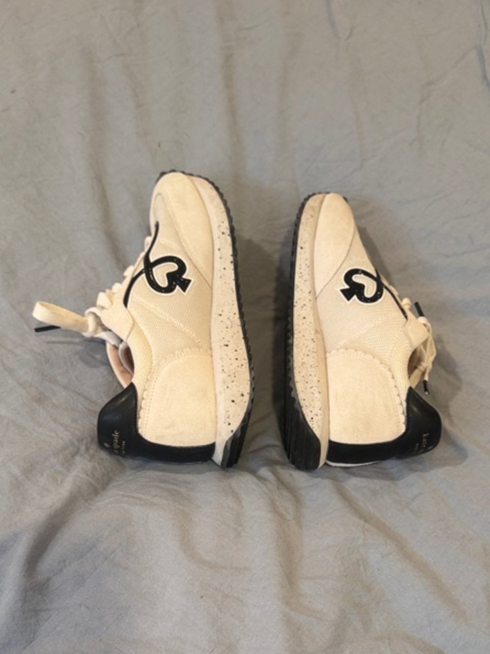 kate spade white Sneakers with Black Logo Trim - Picture 3 of 5